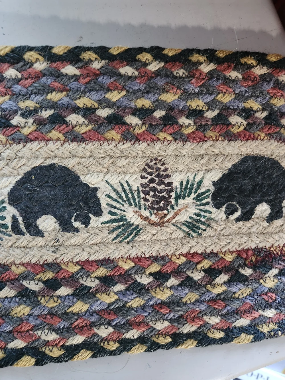 Braided Bear Accent Stair Tread Rug